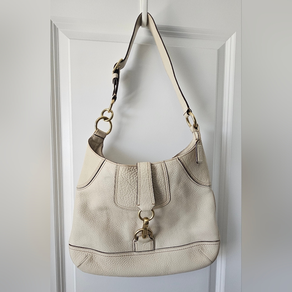 Coach Hamptons Pebbled Leather Shoulder Slim Hobo Bag Vintage Y2K